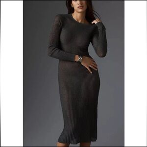 NWT Anthropologie Daily Practice Sheer Sparkle Sweater Dress Womens Size‎ M